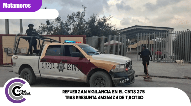 Refuerzan vigilancia en el CBTIS 275 tras presunta 4m3n4z4 de t¡r0t30
