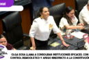 Olga Sosa llama a consolidar instituciones eficaces, con control democrático y apego irrestricto a la Constitución