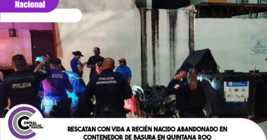 Rescatan con vida a recién nacido abandonado en contenedor de basura en Quintana Roo