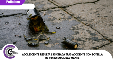 Adolescente resulta lesionada tras accidente con botella de vidrio en Ciudad Mante
