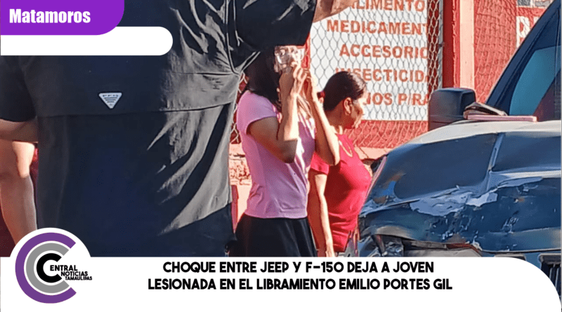 Choque entre Jeep y F-150 deja a joven lesionada en el libramiento Emilio Portes Gil
