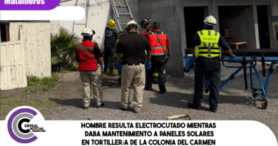 Hombre resulta electrocutado mientras daba mantenimiento a paneles solares en tortillería de la colonia Del Carmen
