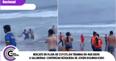 Rescate en playa de Cuyutlán termina en 4gr3si0n a salvavidas; continúan búsqueda de joven d3s4par3cid0