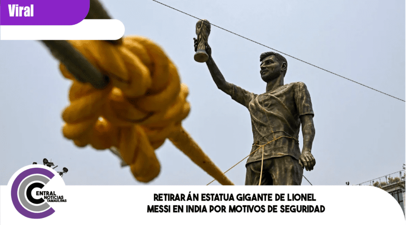 Retirarán estatua gigante de Lionel Messi en India por motivos de seguridad Retirarán estatua gigante de Lionel Messi en India por motivos de seguridad
