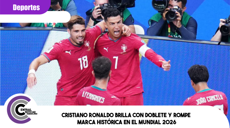 Cristiano Ronaldo brilla con doblete y rompe marca histórica en el Mundial 2026