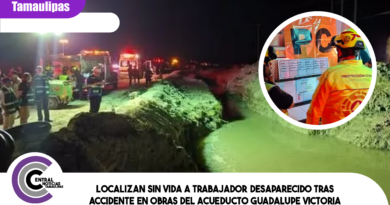 Localizan sin vida a trabajador desaparecido tras accidente en obras del Acueducto Guadalupe Victoria Localizan sin vida a trabajador desaparecido tras accidente en obras del Acueducto Guadalupe Victoria