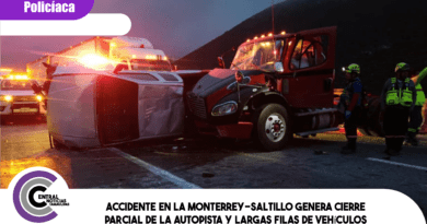 Accidente en la Monterrey-Saltillo genera cierre parcial de la autopista y largas filas de vehículos