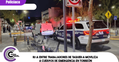 Riña entre trabajadores de taquería moviliza a cuerpos de emergencia en Torreón