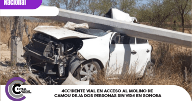 4cc1dente vial en acceso al Molino de Camou deja dos personas sin vid4 en Sonora