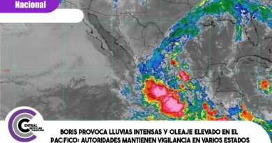 Boris provoca lluvias intensas y oleaje elevado en el Pacífico; autoridades mantienen vigilancia en varios estados