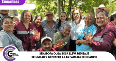 Senadora Olga Sosa lleva mensaje de unidad y bienestar a las familias de Ocampo