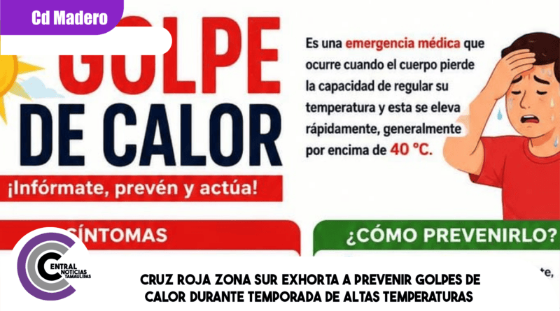 Cruz Roja Zona Sur exhorta a prevenir golpes de calor durante temporada de altas temperaturas. Cruz Roja Zona Sur exhorta a prevenir golpes de calor durante temporada de altas temperaturas.