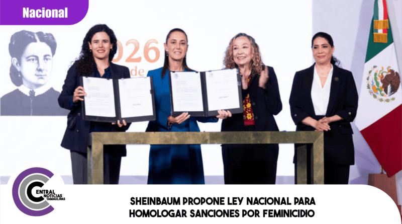 Sheinbaum propone ley nacional para homologar sanciones por feminicidio
