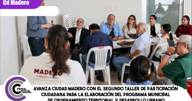 Avanza Ciudad Madero con el Segundo Taller de Participación Ciudadana para la elaboración del Programa Municipal de Ordenamiento Territorial y Desarrollo Urbano.