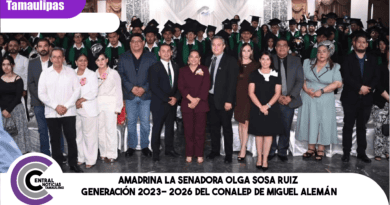 Amadrina la Senadora Olga Sosa Ruiz generación 2023- 2026 del Conalep de Miguel Alemán