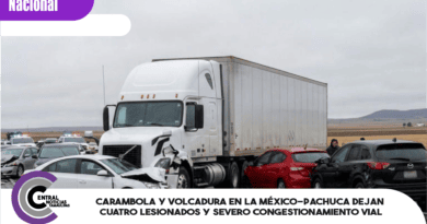 Carambola y volcadura en la México-Pachuca dejan cuatro lesionados y severo congestionamiento vial Carambola y volcadura en la México-Pachuca dejan cuatro lesionados y severo congestionamiento vial