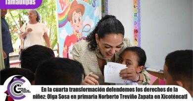 En la cuarta transformación defendemos los derechos de la niñez: Olga Sosa en primaria Norberto Treviño Zapata en Xicoténcatl En la cuarta transformación defendemos los derechos de la niñez: Olga Sosa en primaria Norberto Treviño Zapata en Xicoténcatl
