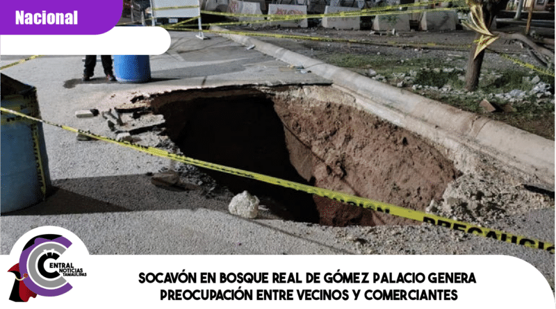Socavón en Bosque Real de Gómez Palacio genera preocupación entre vecinos y comerciantes