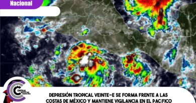 Depresión Tropical Veinte-E se forma frente a las costas de México y mantiene vigilancia en el Pacífico