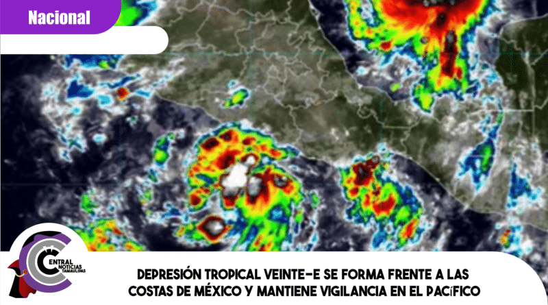 Depresión Tropical Veinte-E se forma frente a las costas de México y mantiene vigilancia en el Pacífico